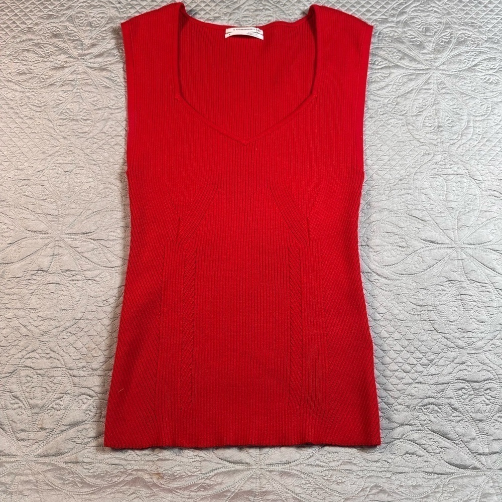 Anthropologie Red Midi Skirt for Cocktail Events